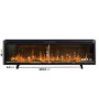 Black Slimline Inset Electric Media Wall Smart Fire Place - 60 Inch - AmberGlo