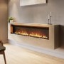 Wall-Mounted Electric Fire with Oak Surround and Remote Control - 70 Inch - AmberGlo