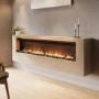 Wall-Mounted Electric Fire with Oak Surround and Remote Control - 70 Inch - AmberGlo