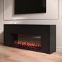 Black Freestanding Electric Fire - 60 Inch - AmberGlo