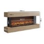 Oak Media Wall Mounted 3-Sided Electric Fireplace with Logs - 55 inch - AmberGlo