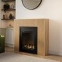 Freestanding Electric Fire with Oak Surround - AmberGlo