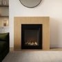 Freestanding Electric Fire with Oak Surround - AmberGlo