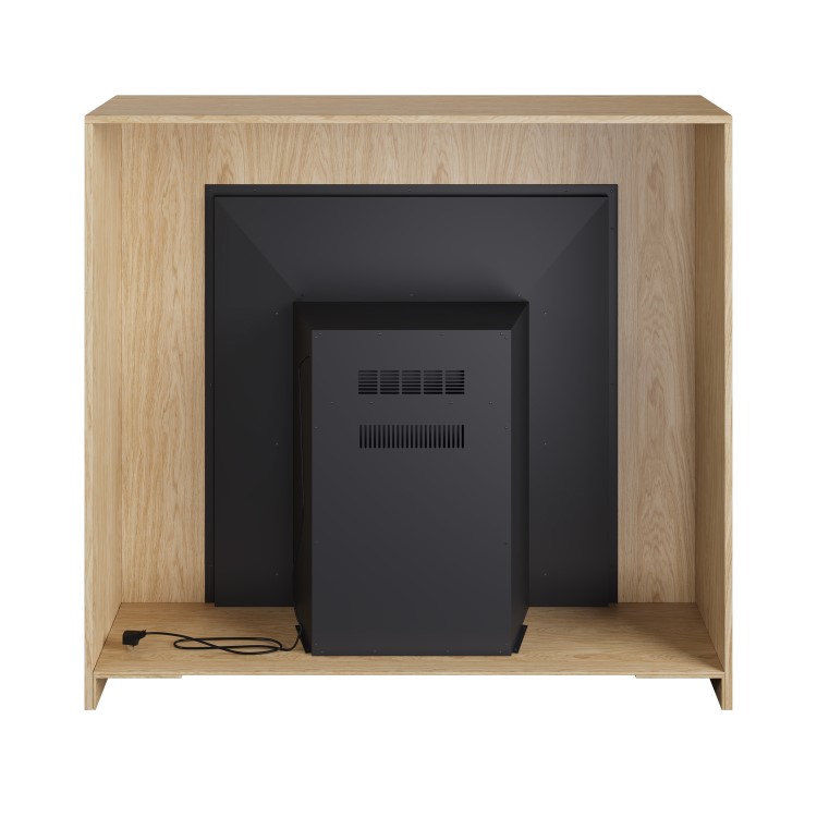 Freestanding Electric Fire with Oak Surround - AmberGlo