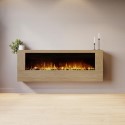 AGL093 Wall-Mounted Electric Fire with Oak Surround - 60 Inch - AmberGlo