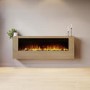 Wall-Mounted Electric Fire with Oak Surround - 60 Inch - AmberGlo