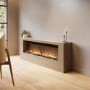 Wall-Mounted Electric Fire with Oak Surround - 60 Inch - AmberGlo