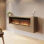 Wall-Mounted Electric Fire with Oak Surround - 60 Inch - AmberGlo