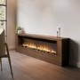 Wall-Mounted Electric Fire with Walnut Surround and Remote Control - 70 Inch - AmberGlo