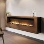 Wall-Mounted Electric Fire with Walnut Surround and Remote Control - 70 Inch - AmberGlo