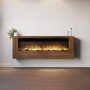 Wall-Mounted Electric Fire with Walnut Surround and Remote Control - 60 Inch - AmberGlo