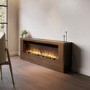 Wall-Mounted Electric Fire with Walnut Surround and Remote Control - 60 Inch - AmberGlo