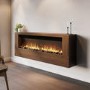 Wall-Mounted Electric Fire with Walnut Surround and Remote Control - 60 Inch - AmberGlo