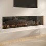 Black 3-Sided Inset Electric Media Wall Smart Fire Place - 80 Inch - AmberGlo