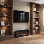 Black Slimline Inset Electric Media Wall Smart Fire Place - 50 Inch - AmberGlo