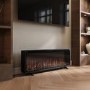 Black Slimline Inset Electric Media Wall Smart Fire Place - 50 Inch - AmberGlo