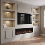 Black Slimline Inset Electric Media Wall Smart Fire Place - 70 Inch - AmberGlo