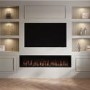 Black Slimline Inset Electric Media Wall Smart Fire Place - 70 Inch - AmberGlo