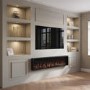 Black Slimline Inset Electric Media Wall Smart Fire Place - 70 Inch - AmberGlo