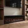 Black Slimline Inset Electric Media Wall Smart Fire Place - 70 Inch - AmberGlo