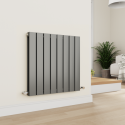 AHD8-600-DGCF Eco Eleganza Anthracite Horizontal Flat Designer Aluminium Radiator 600x600mm Double Panel 2445 BTU