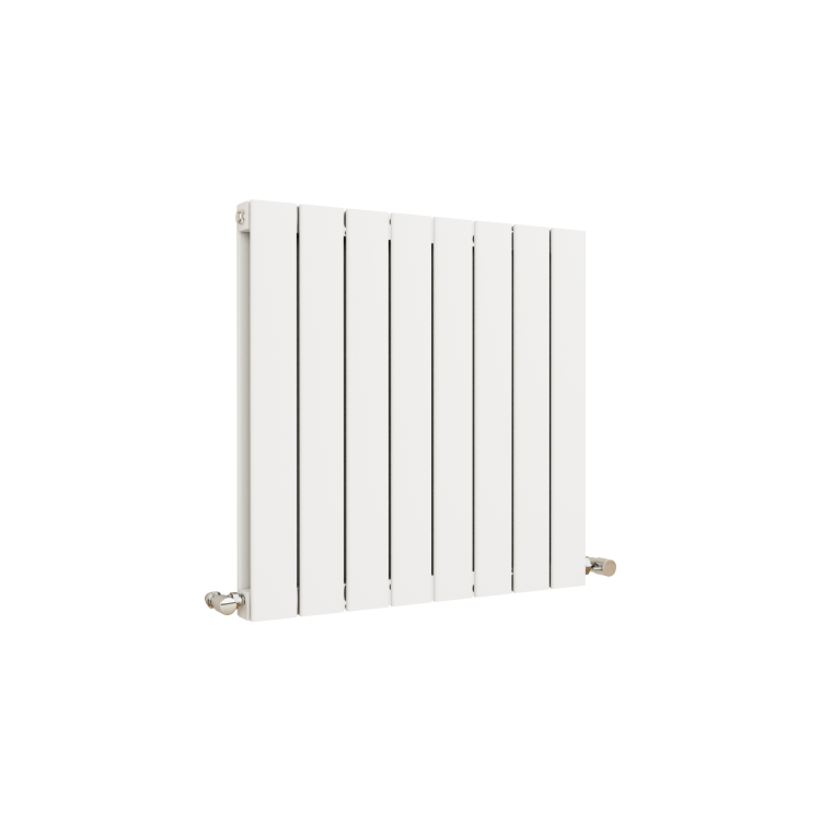 Eco Eleganza White Horizontal Flat Designer Aluminium Radiator 600x600mm Double Panel 2445 BTU