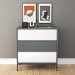 Grey Retro Chest of 3 Drawers with Legs - Aiko