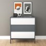 Grey Retro Chest of 3 Drawers with Legs - Aiko