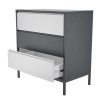 Grey Retro Chest of 3 Drawers with Legs - Aiko