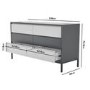 Wide Grey Retro Chest of 6 Drawers with Legs - Aiko
