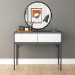 Grey Retro Dressing Table with 2 Drawers - Aiko