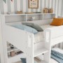 White Bunk Bed with Storage Shelves - Aire