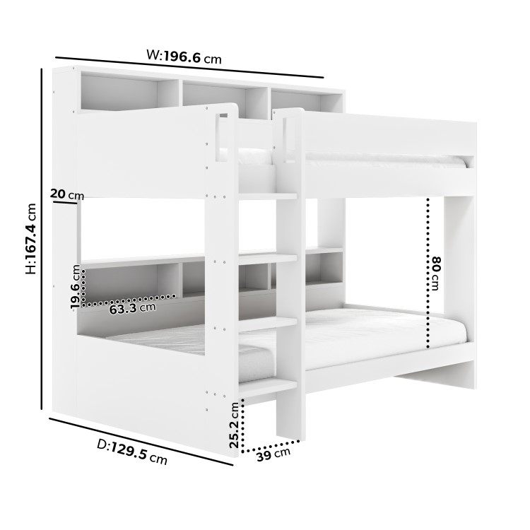 ONLY OPENED - Aire Bunk Bed in White