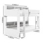 White Bunk Bed with Storage Shelves - Aire