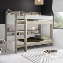 AIR004 White and Oak Bunk Bed with Storage Shelves - Aire