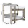 White and Oak Bunk Bed with Storage Shelves - Aire
