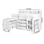 White Mid Sleeper Cabin Bed with Desk and Storage - Aire