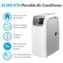 Refurbished electriQ AirFlex 14000 BTU 4kW SMART WIFI App Alexa  Portable  Air Conditioner with Heat Pump for Rooms up to 38 sqm