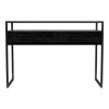 Large Black Glass Top Console Table with Drawers &amp; Black Legs - Akila