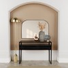 Large Black Glass Top Console Table with Drawers &amp; Black Legs - Akila