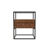 Square Glass Top Side Table with Storage - Akila