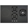 Whirlpool AKT477IX 77cm Gas and Induction Dual Fuel Hob in Black Glass with Stainless Steel Frame
