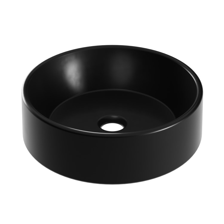 ONLY OPENED - Round Matt Black Countertop Basin 388*388*118 - Alaska