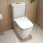 GRADE A1 - Close Coupled Rimless Closed Back Toilet with Soft Close Seat - Albi