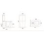 GRADE A1 - Close Coupled Rimless Closed Back Toilet with Soft Close Seat - Albi