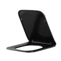 GRADE A1 - Matt Black Square Soft Close Toilet Seat with Quick Release - Albi