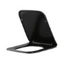 GRADE A1 - Matt Black Square Soft Close Toilet Seat with Quick Release - Albi