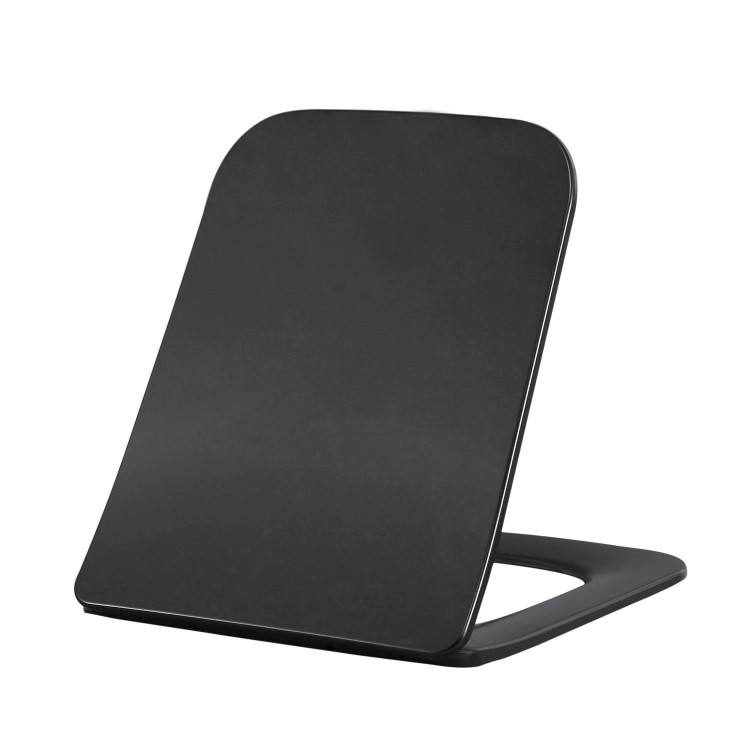 GRADE A1 - Matt Black Square Soft Close Toilet Seat with Quick Release - Albi