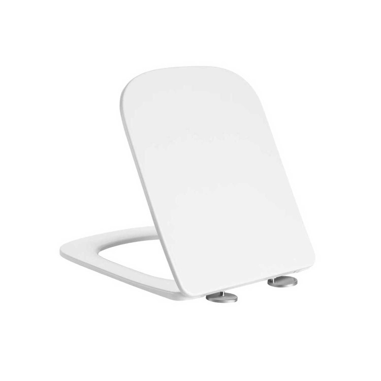 ONLY OPENED - White Square Soft Close Toilet Seat with Quick Release - Albi
