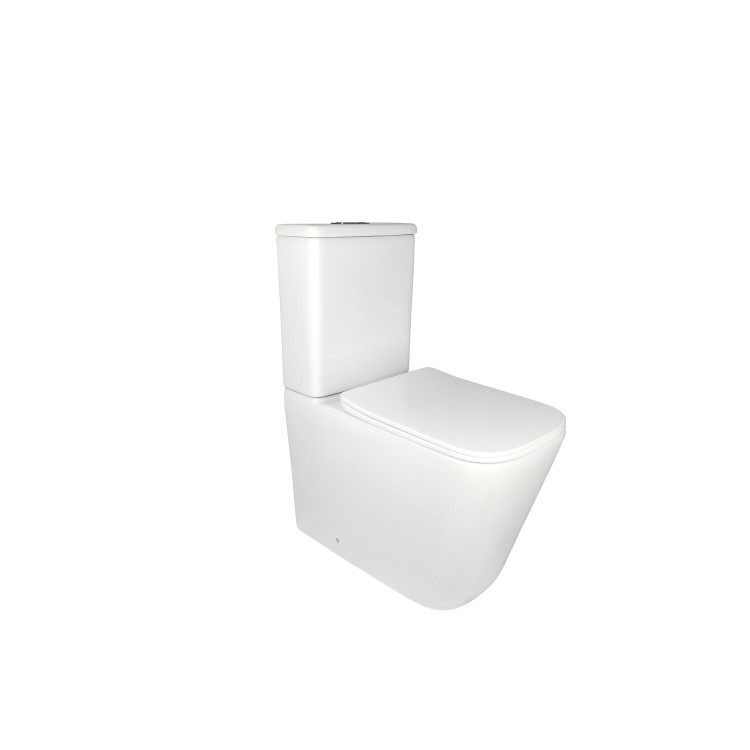 ONLY OPENED - White Square Soft Close Toilet Seat with Quick Release - Albi